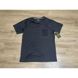 NWT Athletic Works Pockets Jacquard Tee Mens Size M Gray Running Athletic Shirt